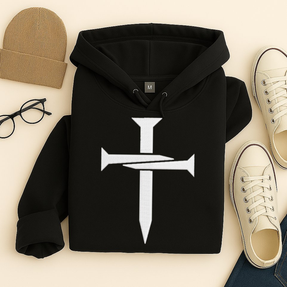 Cross Embroidered Hoodie