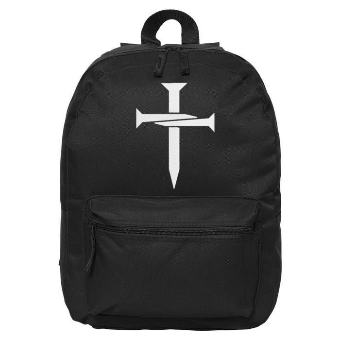 Cross Embroidered 16 in Basic Backpack