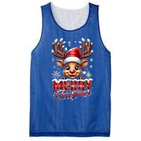 Cute Christmas Reindeer Holiday Santa Hat And Snowflakes Gift Mesh Reversible Basketball Jersey Tank