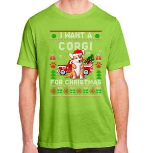 Cool Corgi Red Truck Christmas Ugly Xmas Sweater Dog Lover Gift Adult ChromaSoft Performance T-Shirt