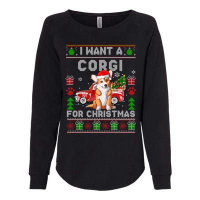 Cool Corgi Red Truck Christmas Ugly Xmas Sweater Dog Lover Gift Womens California Wash Sweatshirt