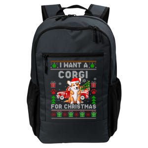 Cool Corgi Red Truck Christmas Ugly Xmas Sweater Dog Lover Gift Daily Commute Backpack