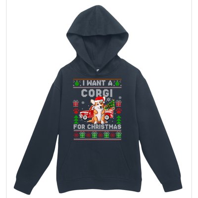 Cool Corgi Red Truck Christmas Ugly Xmas Sweater Dog Lover Gift Urban Pullover Hoodie