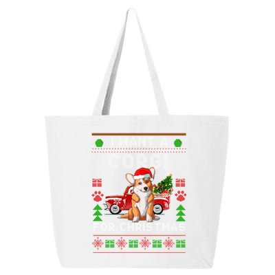 Cool Corgi Red Truck Christmas Ugly Xmas Sweater Dog Lover Gift 25L Jumbo Tote