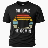 Chonk Cat Retro Style Vintage Meme Oh Lawd He Comin Performance Shirt