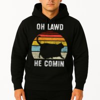 Chonk Cat Retro Style Vintage Meme Oh Lawd He Comin Hoodie