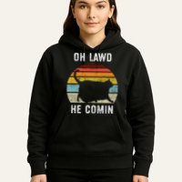Chonk Cat Retro Style Vintage Meme Oh Lawd He Comin Hoodie