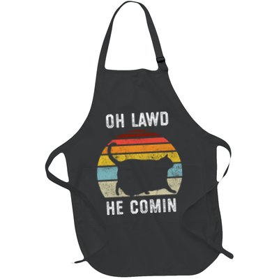 Chonk Cat Retro Style Vintage Meme Oh Lawd He Comin Apron