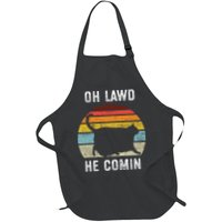 Chonk Cat Retro Style Vintage Meme Oh Lawd He Comin Apron