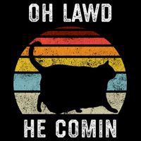 Chonk Cat Retro Style Vintage Meme Oh Lawd He Comin Sweatshirt
