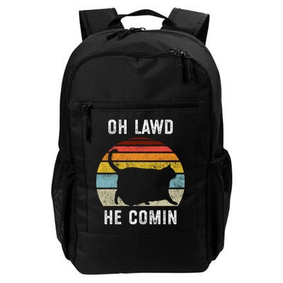 Chonk Cat Retro Style Vintage Meme Oh Lawd He Comin Backpack