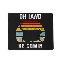Chonk Cat Retro Style Vintage Meme Oh Lawd He Comin Mousepad