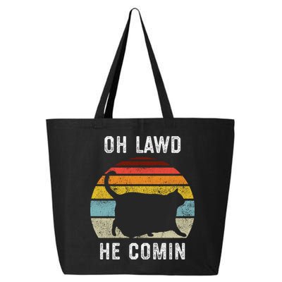 Chonk Cat Retro Style Vintage Meme Oh Lawd He Comin 25L Jumbo Tote