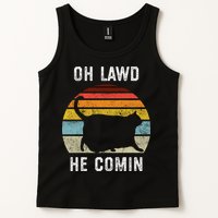 Chonk Cat Retro Style Vintage Meme Oh Lawd He Comin Tank Top
