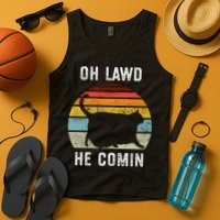 Chonk Cat Retro Style Vintage Meme Oh Lawd He Comin Tank Top