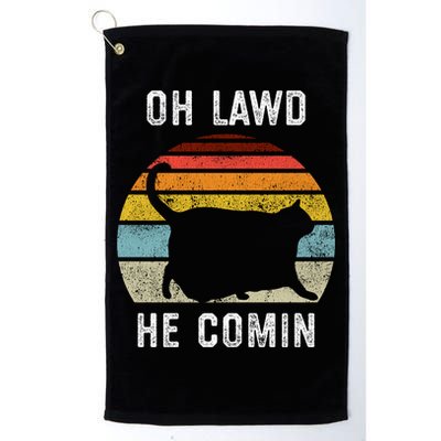 Chonk Cat Retro Style Vintage Meme Oh Lawd He Comin Golf Towel