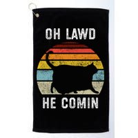 Chonk Cat Retro Style Vintage Meme Oh Lawd He Comin Golf Towel