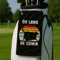 Chonk Cat Retro Style Vintage Meme Oh Lawd He Comin Golf Towel