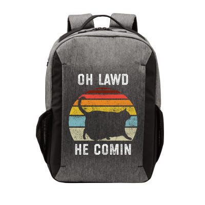 Chonk Cat Retro Style Vintage Meme Oh Lawd He Comin Vector Backpack