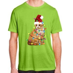 Cat Christmas Ree Santa Funny Xmas Cat Lover Adult ChromaSoft Performance T-Shirt