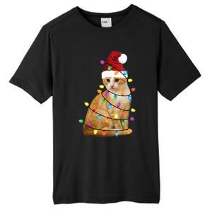 Cat Christmas Ree Santa Funny Xmas Cat Lover Tall Fusion ChromaSoft Performance T-Shirt