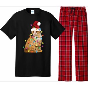 Cat Christmas Ree Santa Funny Xmas Cat Lover Pajama Set