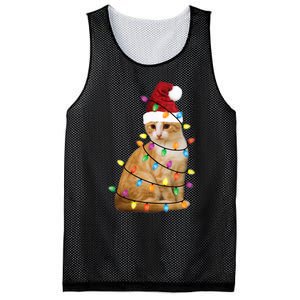 Cat Christmas Ree Santa Funny Xmas Cat Lover Mesh Reversible Basketball Jersey Tank