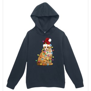 Cat Christmas Ree Santa Funny Xmas Cat Lover Urban Pullover Hoodie