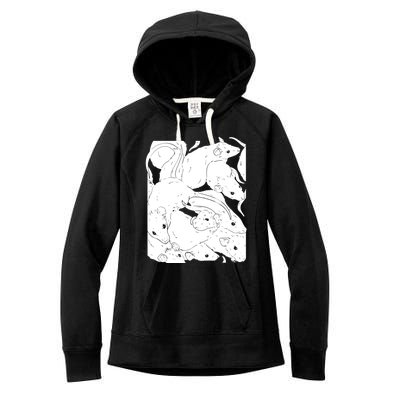 Creepy Cute Rat King I Wicca Witch Pastel Goth Rats Women's Fleece Hoodie