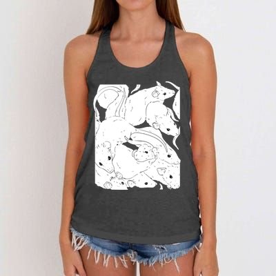 Creepy Cute Rat King I Wicca Witch Pastel Goth Rats Women's Knotted Racerback Tank