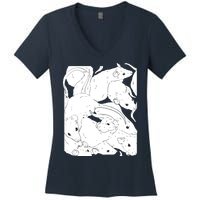 Creepy Cute Rat King I Wicca Witch Pastel Goth Rats Women's V-Neck T-Shirt