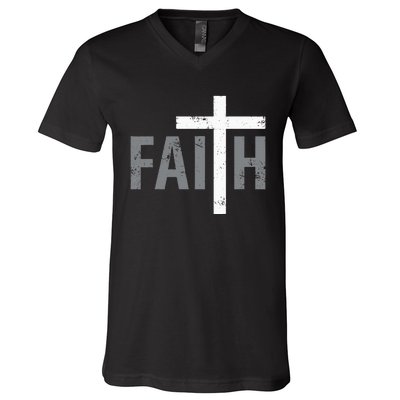 Christian Christ Religious Faith Cross V-Neck T-Shirt