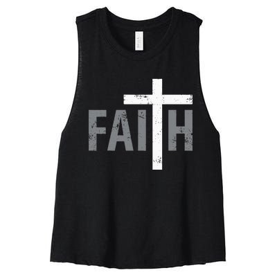 Christian Christ Religious Faith Cross Women's Racerback Cropped Tank