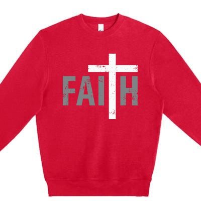 Christian Christ Religious Faith Cross Premium Crewneck Sweatshirt