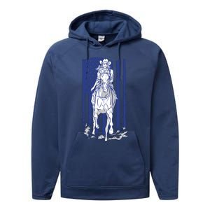 Rodeo Horse Country Life Cowboy Cowgirl Howdy American Flag Performance Fleece Hoodie