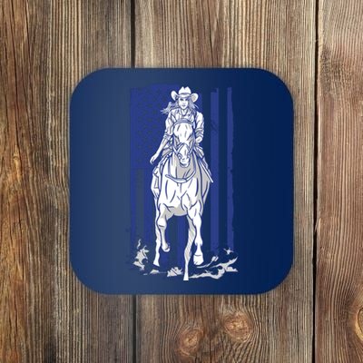 Rodeo Horse Country Life Cowboy Cowgirl Howdy American Flag Coaster