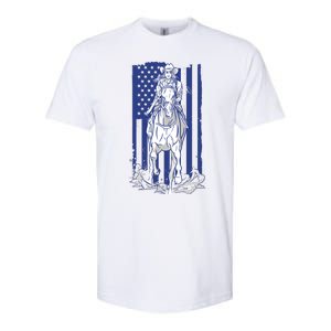 Rodeo Horse Country Life Cowboy Cowgirl Howdy American Flag Softstyle CVC T-Shirt