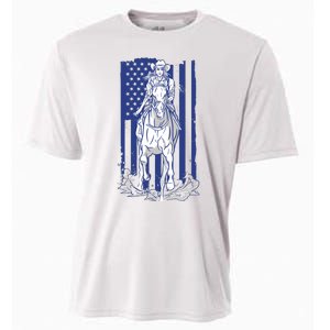 Rodeo Horse Country Life Cowboy Cowgirl Howdy American Flag Cooling Performance Crew T-Shirt