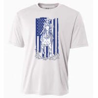 Rodeo Horse Country Life Cowboy Cowgirl Howdy American Flag Cooling Performance Crew T-Shirt