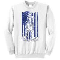 Rodeo Horse Country Life Cowboy Cowgirl Howdy American Flag Sweatshirt