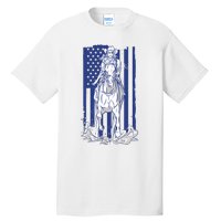 Rodeo Horse Country Life Cowboy Cowgirl Howdy American Flag Tall T-Shirt