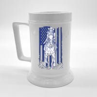 Rodeo Horse Country Life Cowboy Cowgirl Howdy American Flag Beer Stein