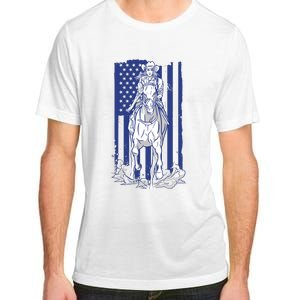 Rodeo Horse Country Life Cowboy Cowgirl Howdy American Flag Adult ChromaSoft Performance T-Shirt