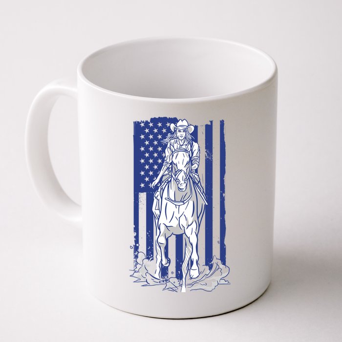 Rodeo Horse Country Life Cowboy Cowgirl Howdy American Flag Coffee Mug