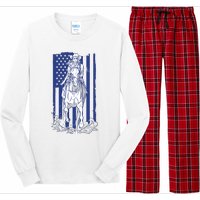 Rodeo Horse Country Life Cowboy Cowgirl Howdy American Flag Long Sleeve Pajama Set