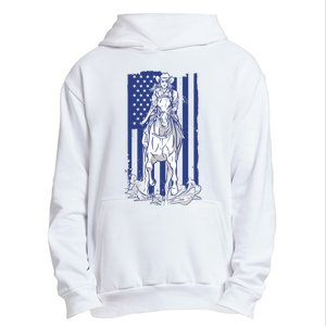 Rodeo Horse Country Life Cowboy Cowgirl Howdy American Flag Urban Pullover Hoodie