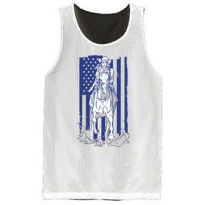 Rodeo Horse Country Life Cowboy Cowgirl Howdy American Flag Mesh Reversible Basketball Jersey Tank