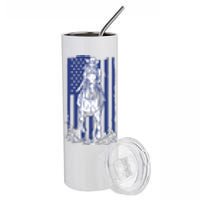 Rodeo Horse Country Life Cowboy Cowgirl Howdy American Flag Stainless Steel Tumbler