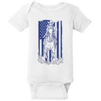 Rodeo Horse Country Life Cowboy Cowgirl Howdy American Flag Baby Bodysuit