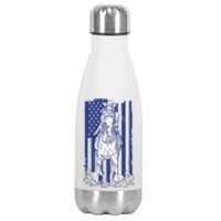 Rodeo Horse Country Life Cowboy Cowgirl Howdy American Flag Stainless Steel Insulated Water Bottle